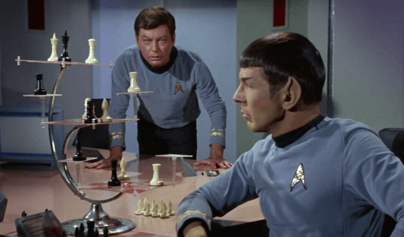 spok playing tri dimentional chess in Star Trek TOS