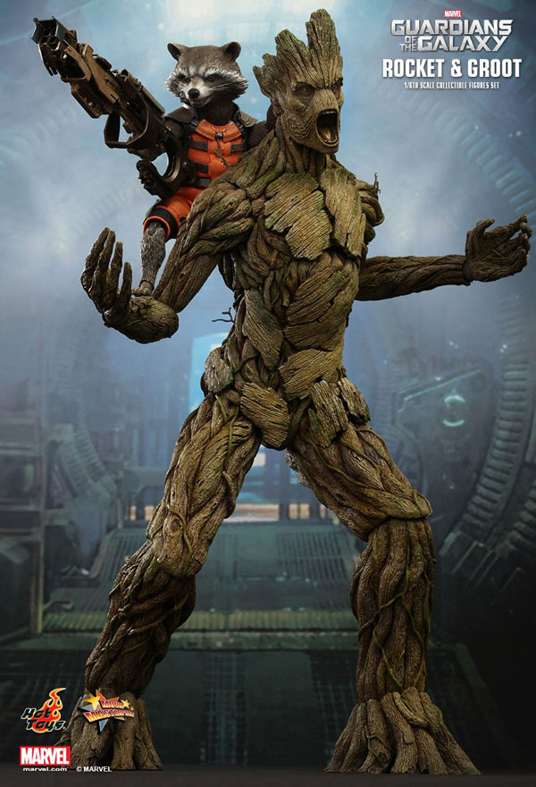 Groot and Rocket from Guardians Of The Galaxy Hot Toys 1/6 Scale Figures