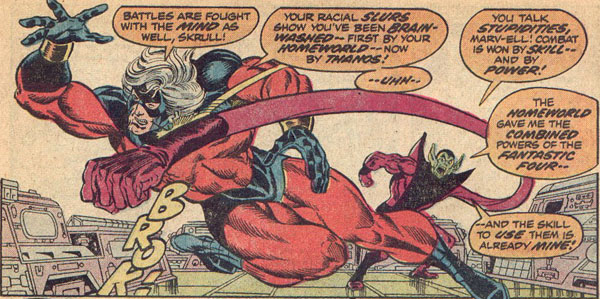 Captain Marvel finds Super Skrull
