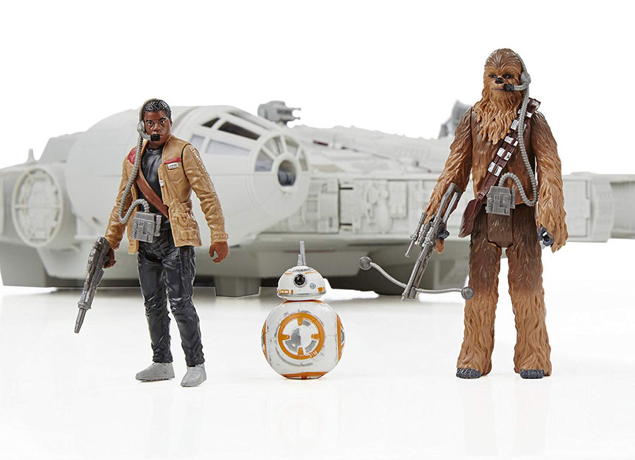Star Wars The Force Awakens Battle Action Millennium Falcon with Chewbacca, Finn (Jakku), and BB-8 figures