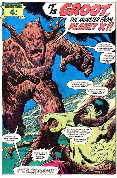 Groot The Monster From Planet X in the 1976 Incredible Hulk Annual