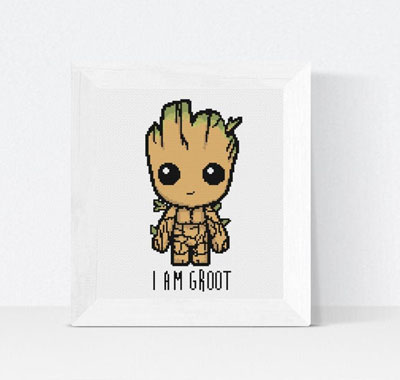 I Am Groot Cross Stitch Pattern