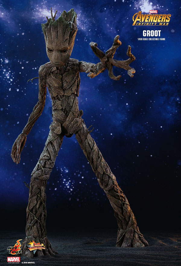 1/6th scale Groot collectible figure Hot Toys Teenage Groot