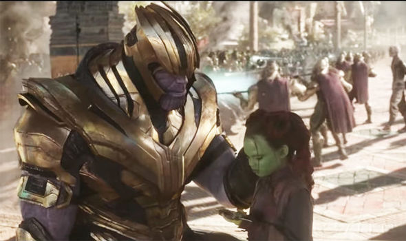 Thanos with Gamora in Infinity War movie