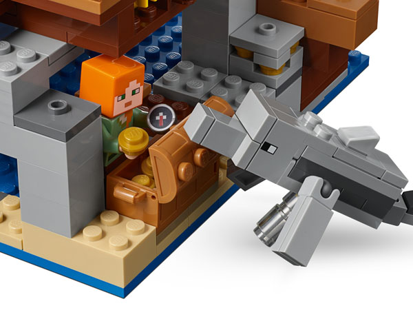 Lego Dolphin with Minecraft Alex Minifigure