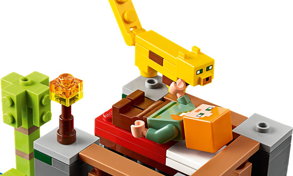 Details of LEGO cub and minifugure Alex in the Minecraft set 21158