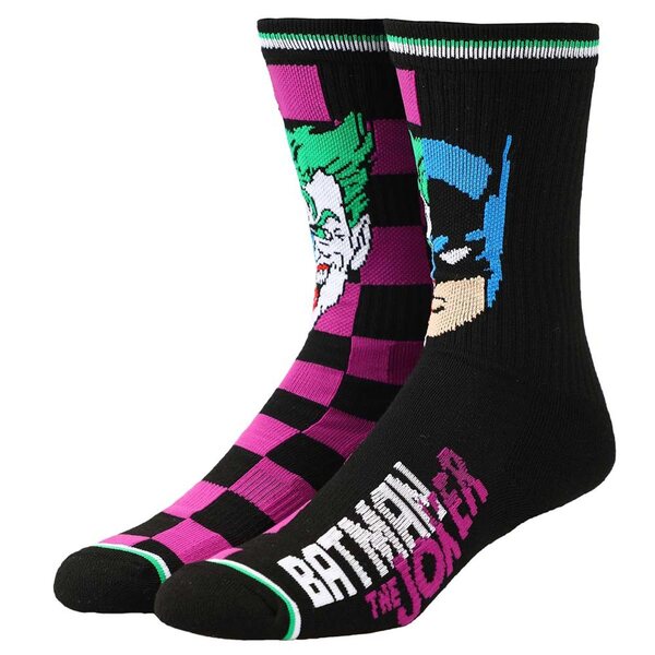 DC Comics Bioworld Batman and Joker Split Crew Socks