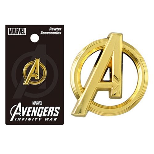 Marvel Avengers A Logo Gold Colored Pewter Lapel Pin