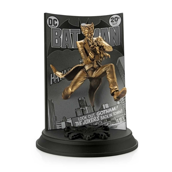 Gilt Joker Batman Comic Book Cover Figurine by Royal Selangor