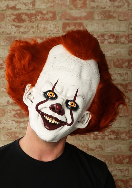 IT Pennywise Adult Mask - Horror Movie Clown Halloween Costume