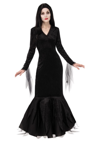 The Addams Family Morticia Addams Costume for Women - Scary Halloween Costumes For Couples
